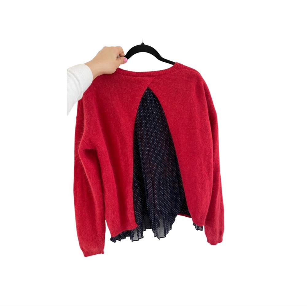 Red / Navy Polka Dot Sweater - Picture 2 of 2